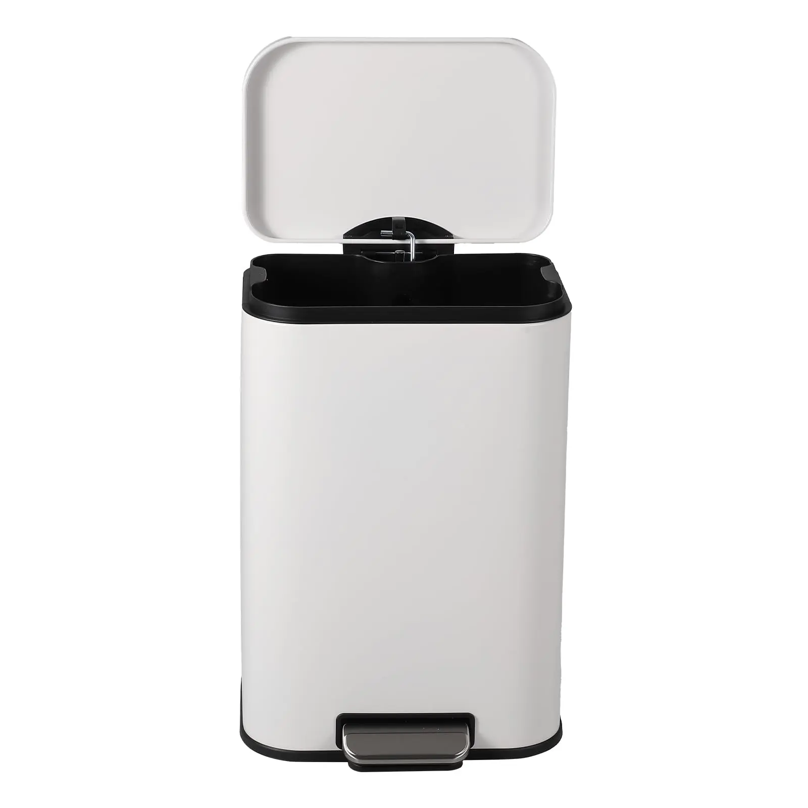 Garvee 8 Gallon/30L Stainless Steel Step Can with Soft-Close Lid and Removable Inner Bucket, Slim Rectangular Design for Kitchen, Living Room, and Home Office Use