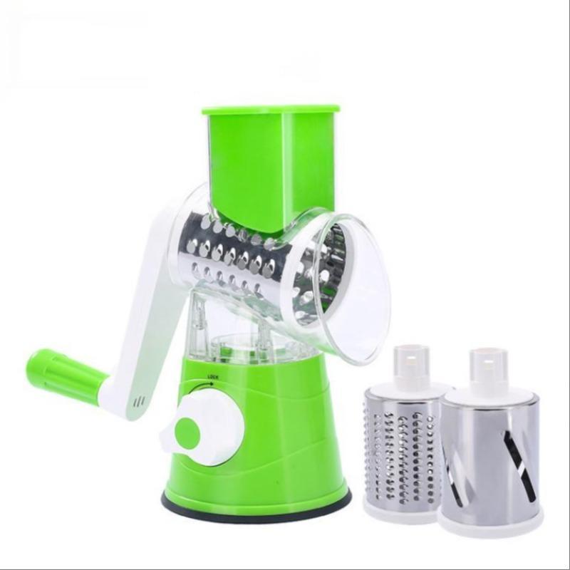 3 in 1 Manual Rotary Cheese & Vegetable Potato Grater, 1 Count Multifunctional Vegetable Chopper with Handle, Kitchen Utensils & Gadgets
