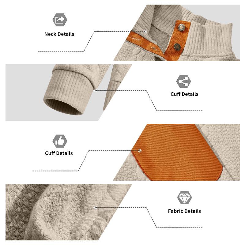 Men's Heavyweight Textured Patchwork Stand Collar Henry Sweatshirt Set, Casual Fleece Warm And Comfortable Set,  Jacket And Trousers, Men's Everyday Wear, Indoor And Outdoor Sportswear, Sportswear Set, Winter Casual Sportswear.