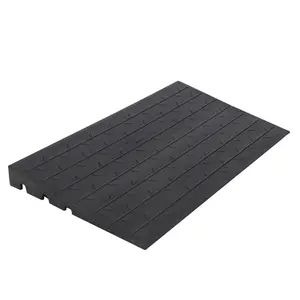 Rubber Curb Ramp for Driveway, 2.4" Rise Height Threshold Ramps, 33000 Lb Capacity & 1-Channel Design for Loading Dock Warehouse Garage Sidewalk, Multiple Sizes
