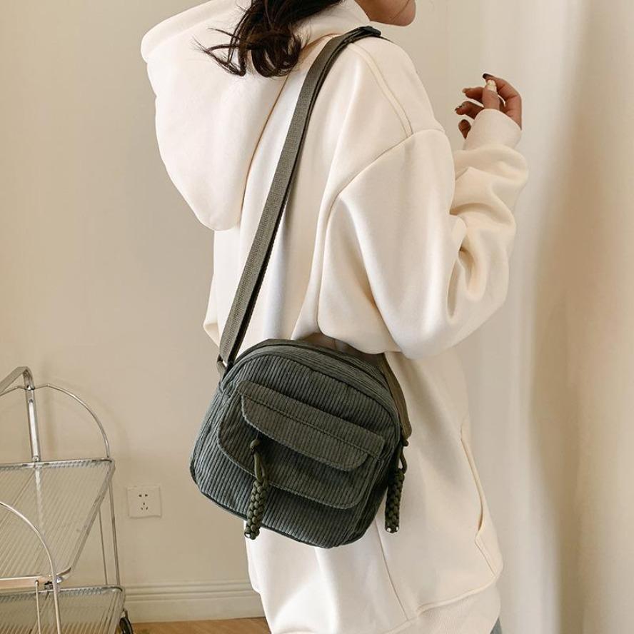 Women's Retro Harajuku Corduroy Crossbody Bag, Casual Shoulder Bag with Zip Closure, Perfect Holiday Gift for Her Women's Retro Harajuku Corduroy Crossbody Bag, Casual Shoulder Bag with Zip Closure, Perfect Holiday Gift for Her