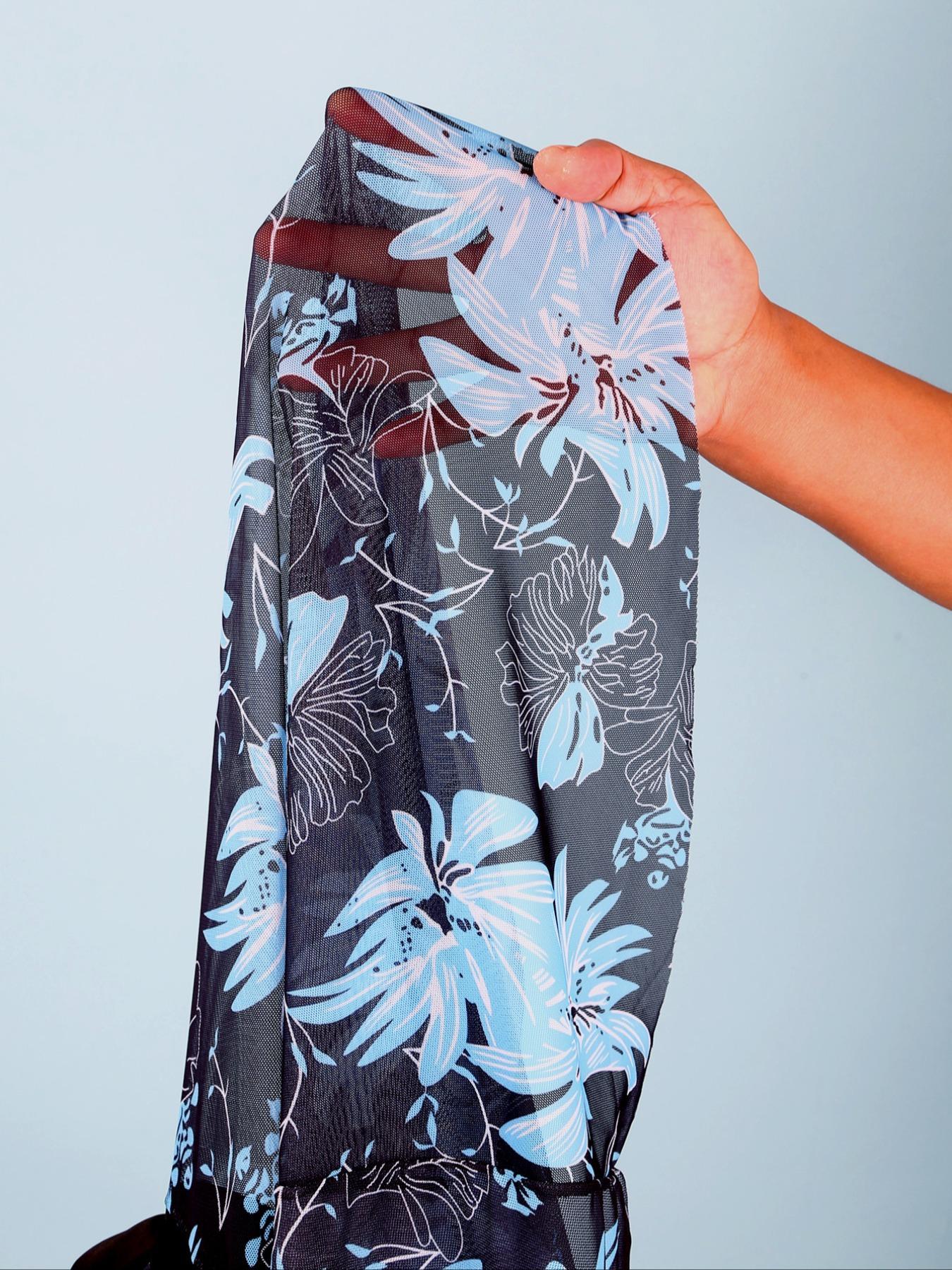 Women's Floral Print Tankini Set, Casual Sleeveless Swim Top & High Waist Swim Bottom Swimsuit for Beach Holiday Vacation, Ladies Swimwear for All Seasons, Tankini Outfit, Floral Pattern Tankini, Tankini Bathing Suits