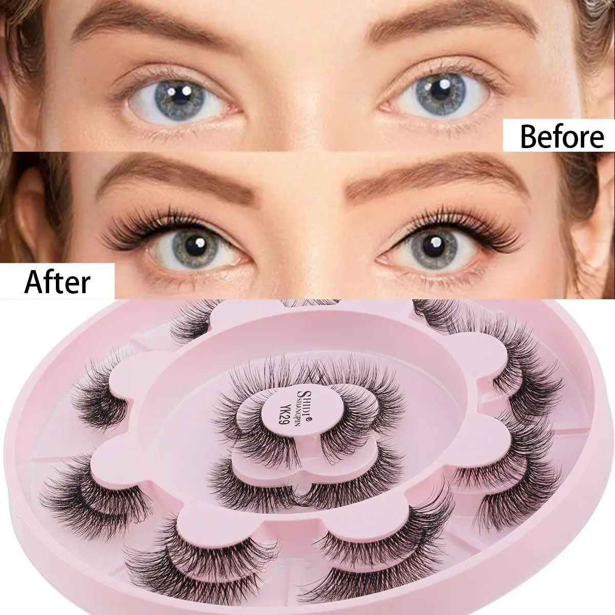 Viral New 11 Pairs Mixed Self-Adhesive Eyelashes, Clear Band, Wing Lengthening Design, Natural Voluminous & Dramatic European & Japanese Manga Style Lashes