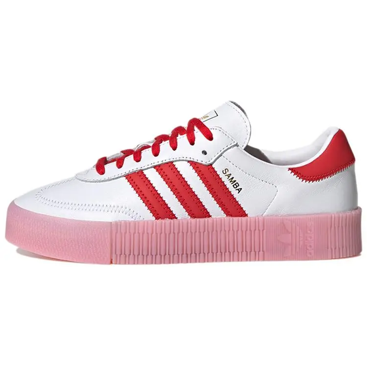 adidas Originals Sambarose Synthetic Leather Durable Low-Top Sneakers FX6269