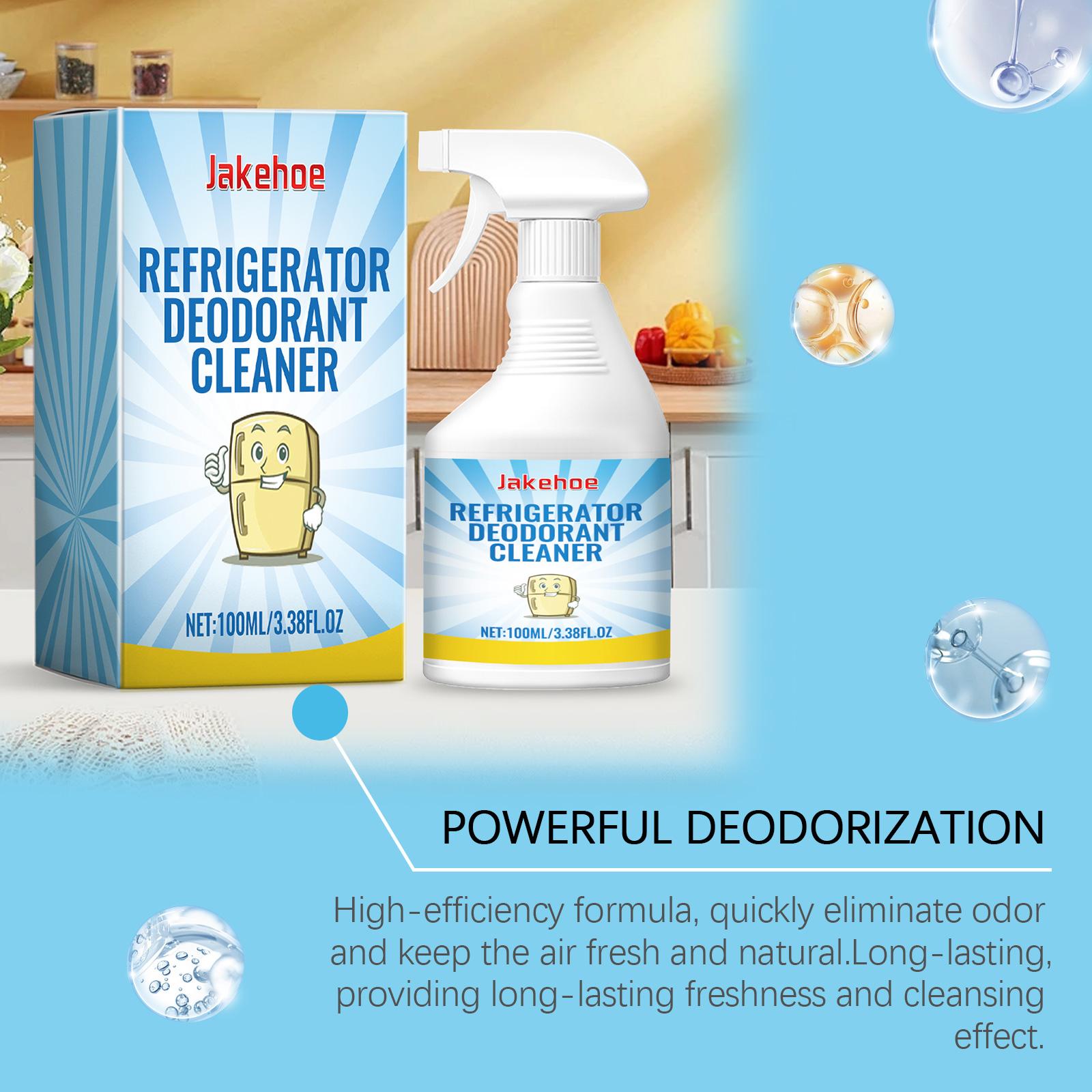Jakehoe Refrigerator Deodorant Cleaner, Freezer Deodorant Cleaner Refrigerator Quick Deodorant Cleaner Spray