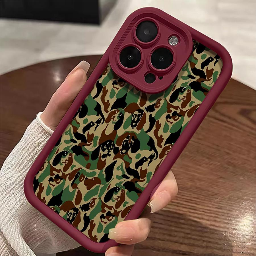 Phone Case - 1pc Camo Dog Pattern Phone Case Suitable for Apple iPhone 17 E Air Pro ProMax iPhone16 15 14 Plus 13 12 Mini 11 X XS XR Antidrop Softshell Shock Proof All Inclusive Lens Protection Funky Fashion Can Be