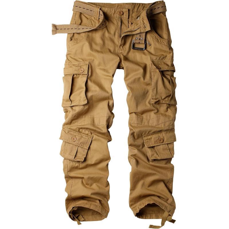 Men's Cargo Tactical Ripstop Casual Lightweight Baggy Combat  Pants with 8 Pockets No Belt Fabric Menswear Below the Ankle Mid Waist All Seasons Breathable Fashionable Utility Trouser Menswear Utility Beige Fashion Big