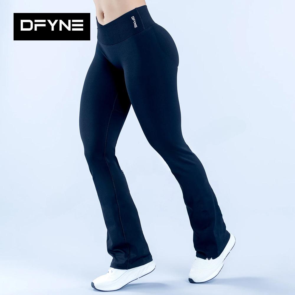 2026 DFYNE Vision Flare Leggings  Full Matte Nylon Crossover V-Waist + Butt Lift – Seamless Yoga Gym Pants!