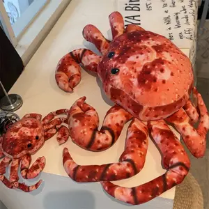 Cute Simulation King Crab Plush Toy Marine Animal Plush Toys Huge King Crab Toy Christmas Birthday Gifts for Kid Sleeping Pillow