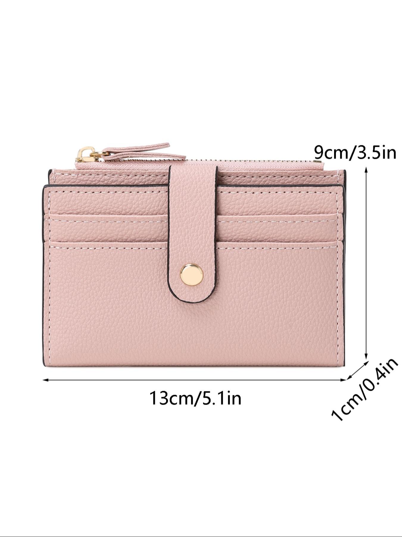Women's Simple Plain Color Zipper Coin Purse, Casual Versatile Small Pu Card Holder, Simple All-match Purse for Daily Used, Fashionable Card Holder