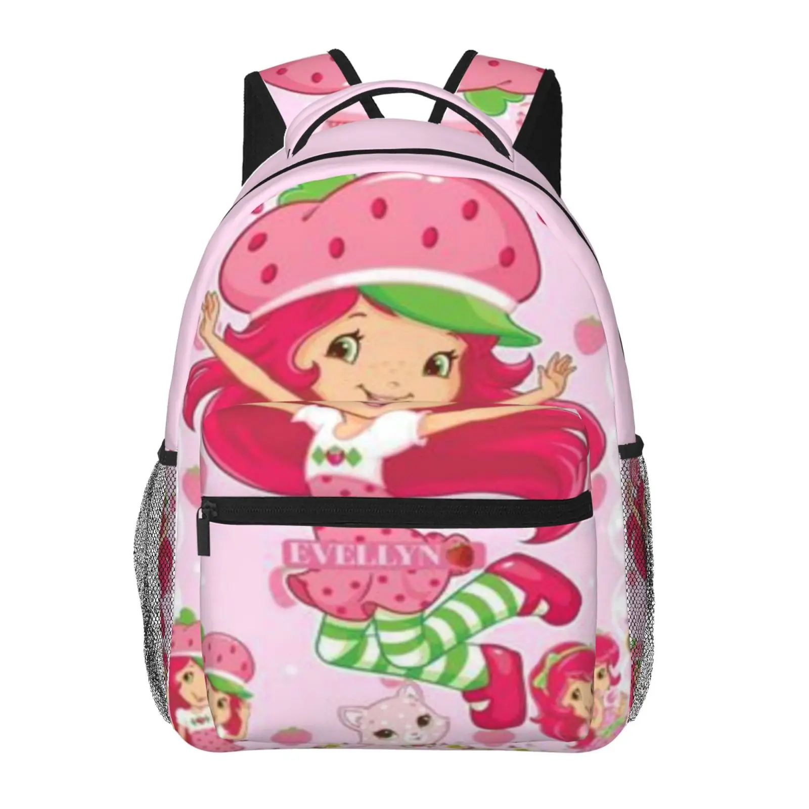 Kids backpack, Anime Strawberry Shortcake3 School bag, Cute Cartoon Backpacks for girls boys, Adjustable Straps Bookbag for School Travel Office Daily Use