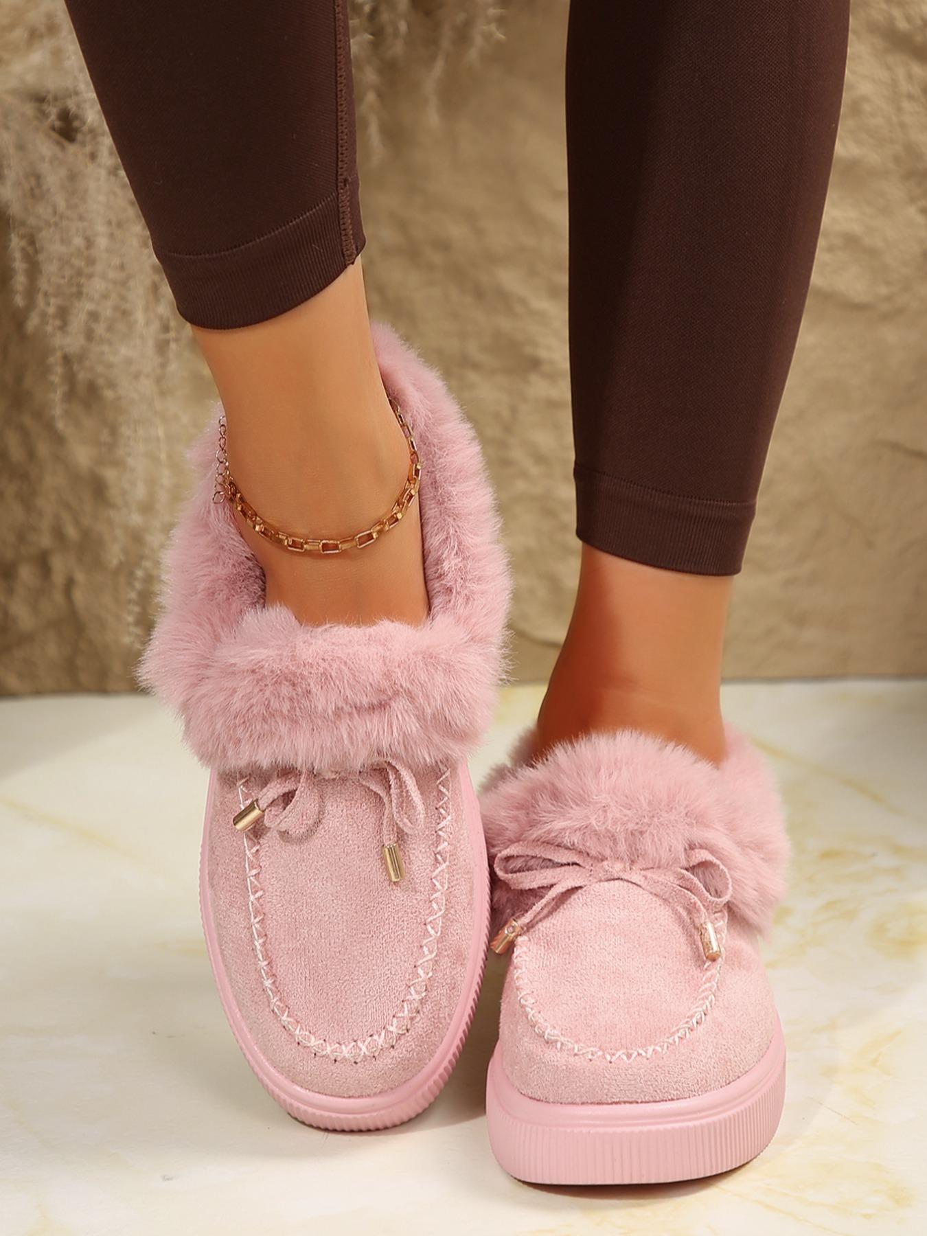 Women's Fashionable Warm Ankle Boots, Size 36-43, Casual Round Toe Thick Sole Shoes, Comfortable Winter Footwear for Women