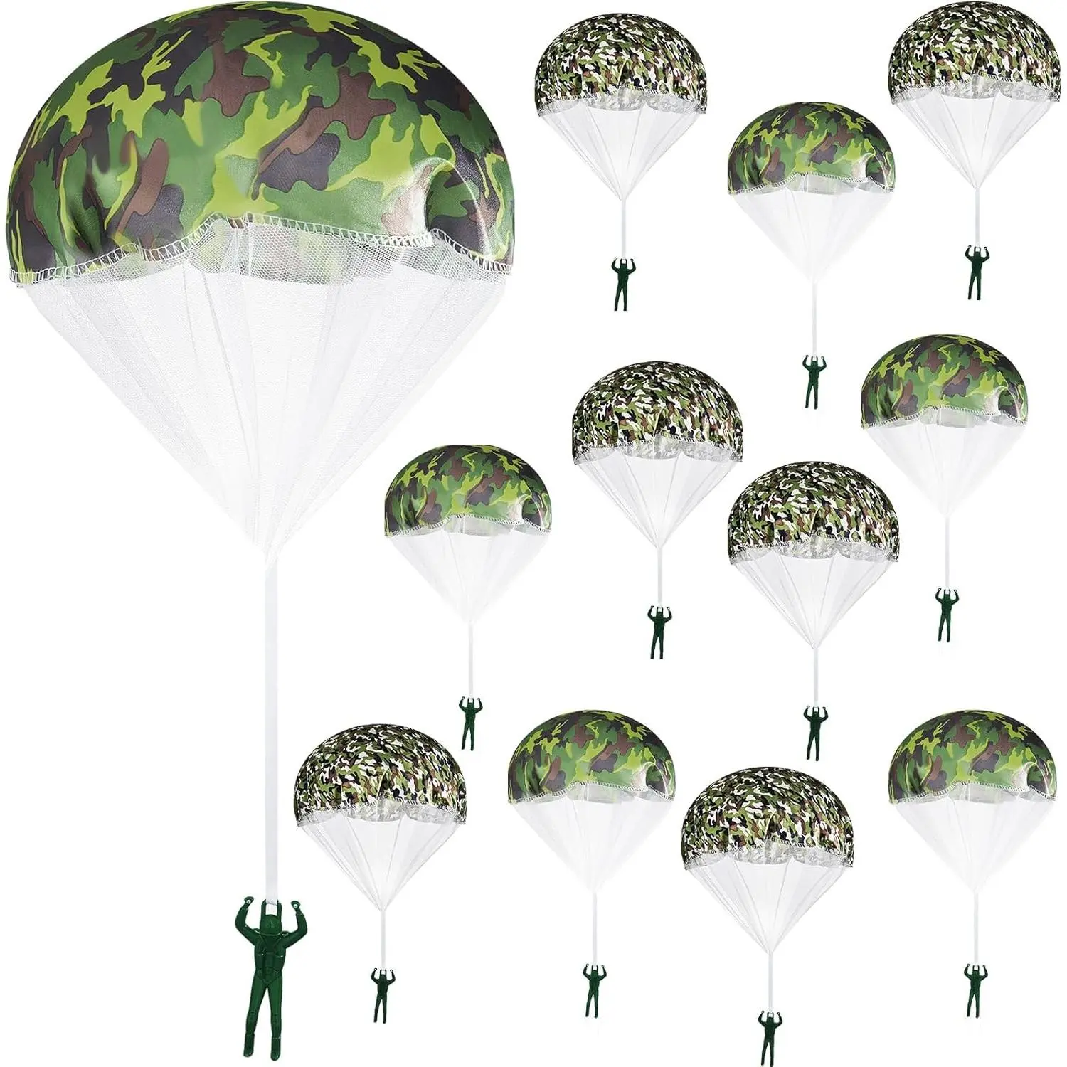 12 Pcs American Flag Army Parachute Toy Action Figures, Boys Outdoor Games, No Battery Flying Toys for School Gifts Presentfidget toys