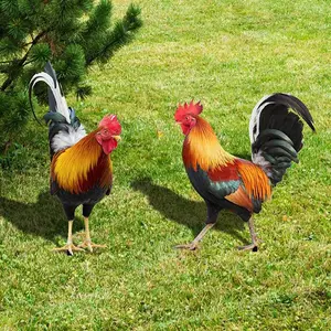 1pc Garden Rooster Statue Chicken Sculpture For Yard Decor Weatherproof Hen Figurine For Patio Backyard Home Outdoor Decoration