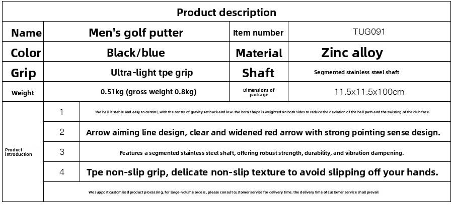 Men's Golf Putter - Featuring Arrow Alignment Line, Stable Low Center of Gravity, and High Forgiveness (Single Putter)