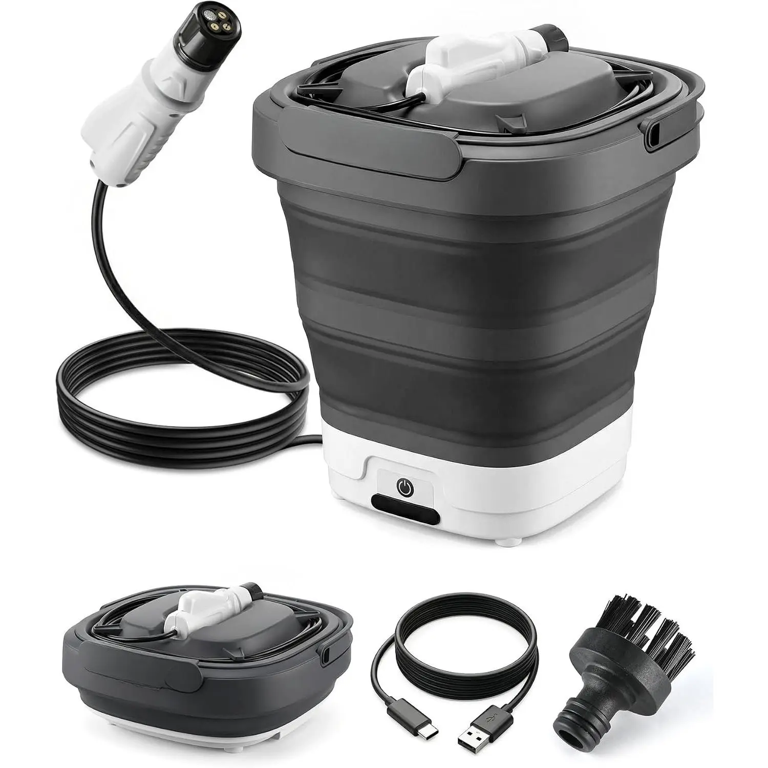 Portable Electric  Washer with 3.2 Gal , 4-in-1 Nozzle, Max 290 PSI Foldable Cordless Power Washer, Type-C , Portable Water Sprayer for Camping, , , Garden,  Wash