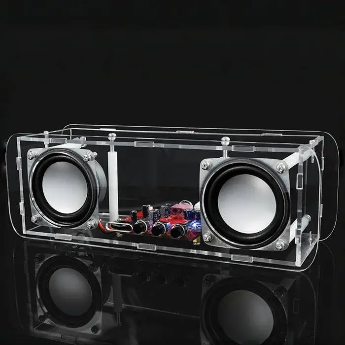 DIY Stereo Speaker Soldering Practice Kit - BT Compatible - Complete Soldering Project Kit with Components, PCB & Enclosure, Perfect for Electronics Enthusiasts & Beginners