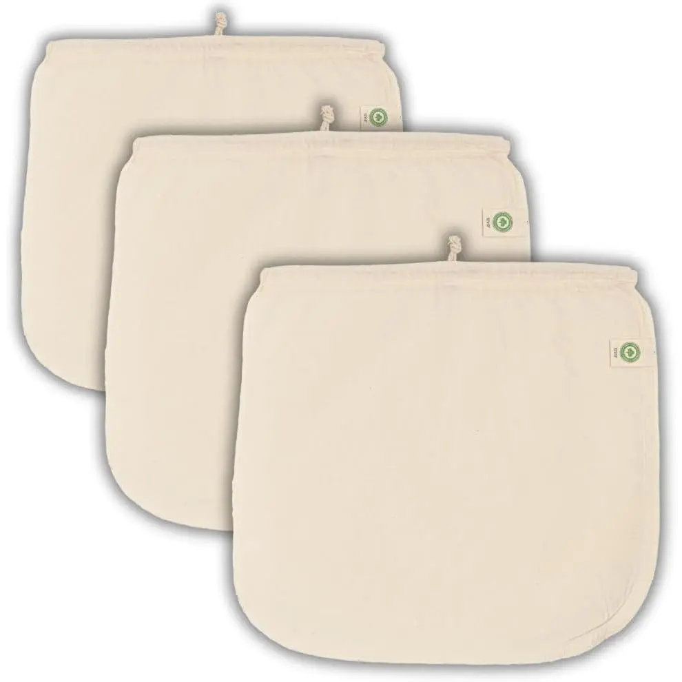 Jelly Strainer Bags -    Juice Strainer Bags - Large, , Washable, and  Kefir, Kava, Pulp & Yogurt Strainer Bags (3 Medium - 12"x12")