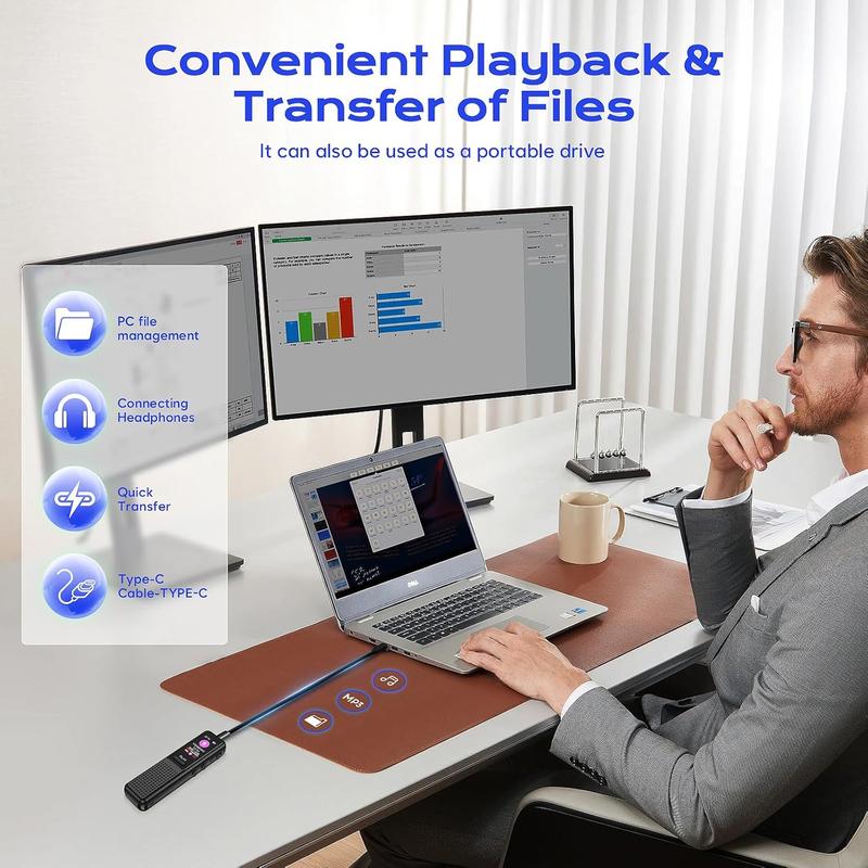 64GB Voice Recorder - Upgraded Digital Voice Activated Recorder with AI Noise Reduction Technology, Dictaphone Tape Recording Device with Playback for Lectures Meetings/Classes/Interview 64GB Voice Recorder - Upgraded Digital Voice Activated Recorder with AI Noise Reduction Technology, Dictaphone Tape Recording Device with Playback for Lectures Meetings/Classes/Interview