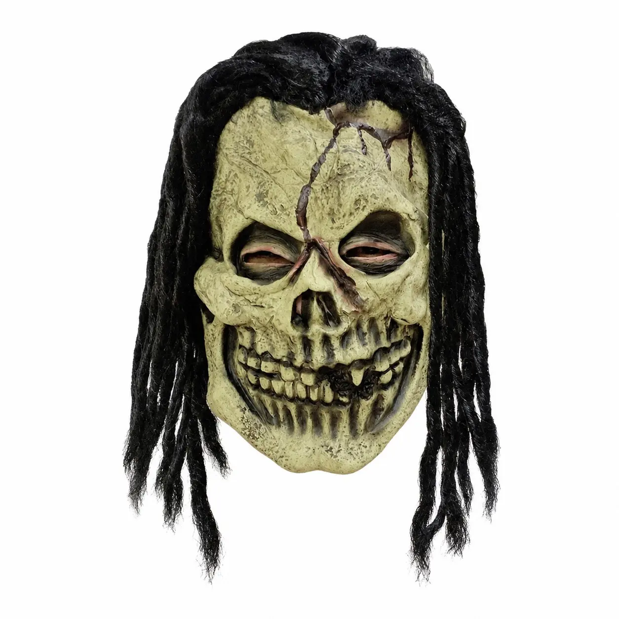 Halloween Horror Skull Mask, Long Braids Design, Shocking Latex Mask, Perfect for Parties, Cosplay, Haunted House, Themed Events