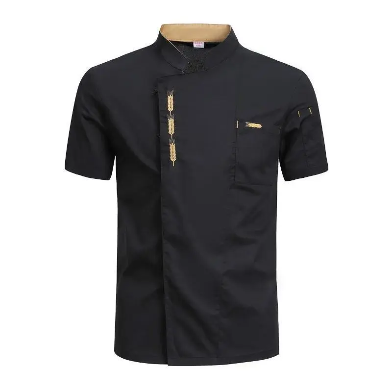 Unisex Short Sleeve Chef Coat - Workwear Clothes, Button Front Solid Plain Cook Jacket for Restaurant Cafe Bakery Staff