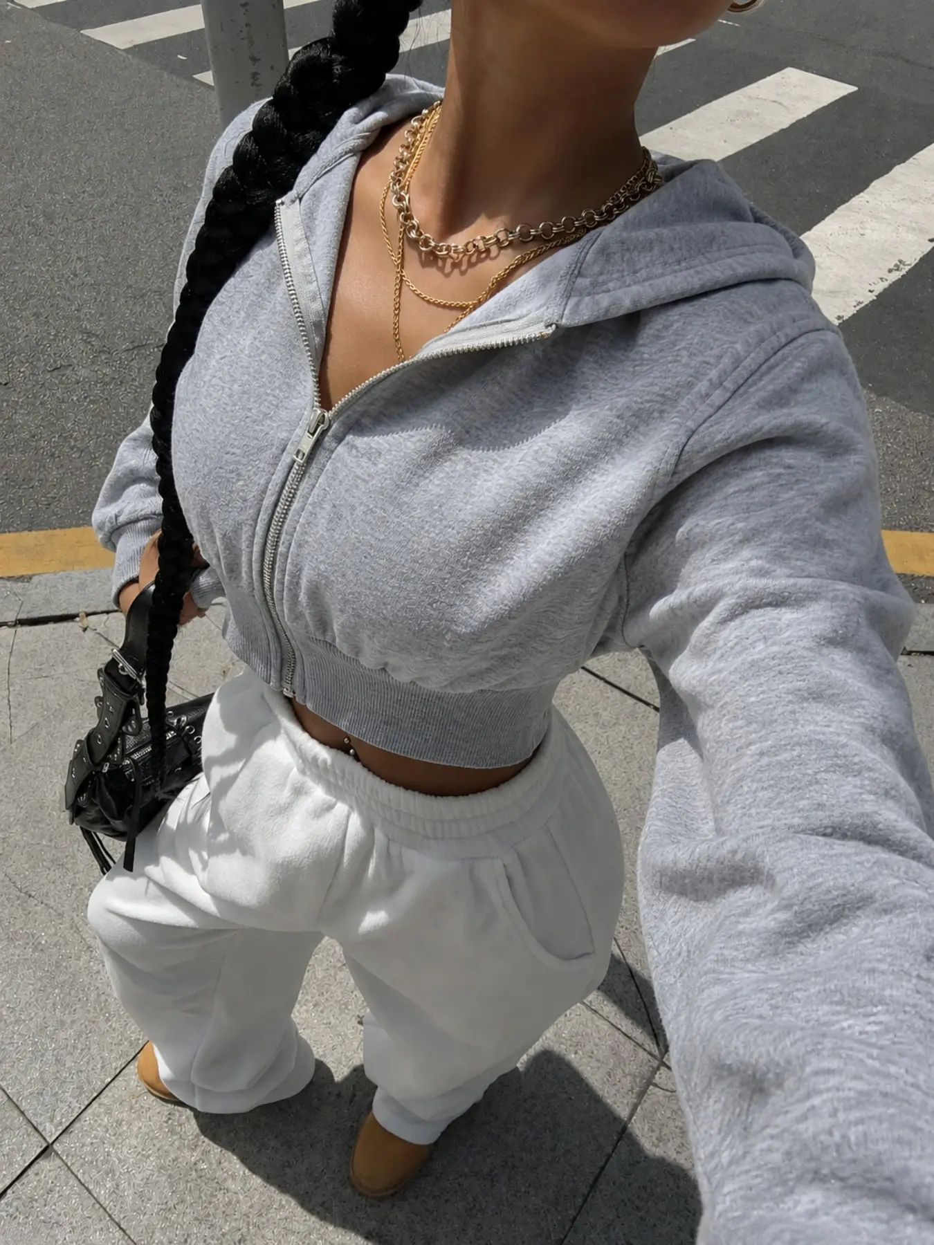 Women's Hooded Long Sleeve Short Sweatshirt, Casual Daily Wear, Versatile Sports Top, Comfortable and Stylish, Perfect for Everyday Use