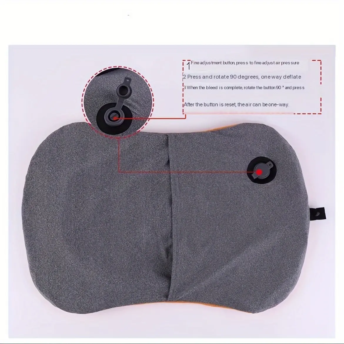 Ultralight Inflatable Camping Pillow with Removable Cover – Ergonomic Neck & Lumbar Support for Backpacking, Hiking, and Travel – Washable, Leak-Proof TPU Bladder, Adjustable Height, Breathable Polyester Cover, Camping Accessories