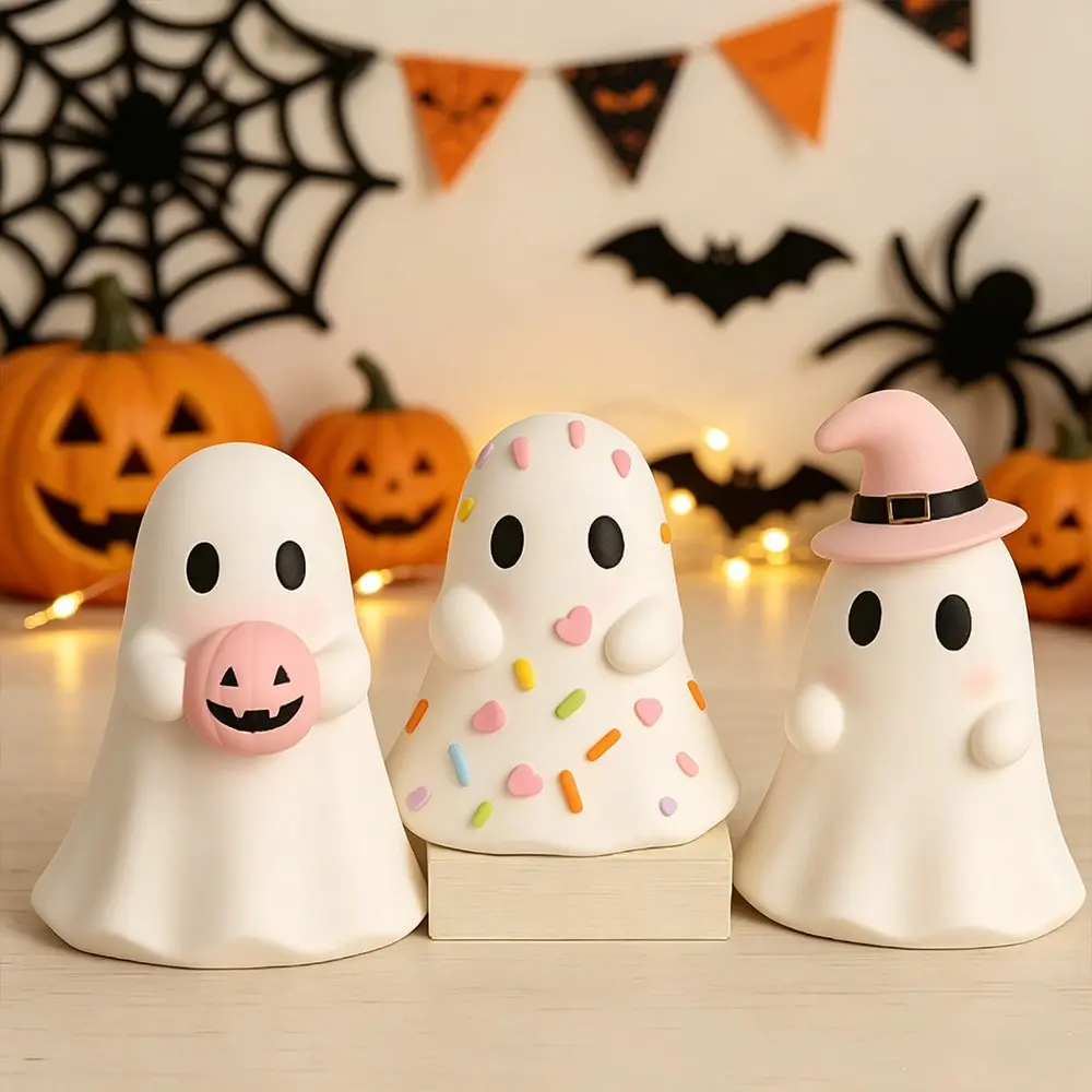 Adorable Halloween Ghost Desktop Decoration, Creative Pumpkin Witch Hat Goblin Festival Home Decor, Cute Style Holiday Ornament