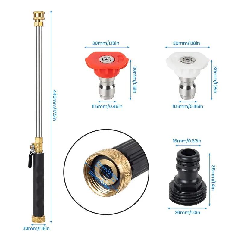 Jet Nozzle Power Washer for Garden Hose, Includes 2 High-Pressure Nozzles and Quick Connectors| Hydro Jet High Pressure Washer Tools for Car Wash, Patio, Driveway & Outdoor Cleaning
