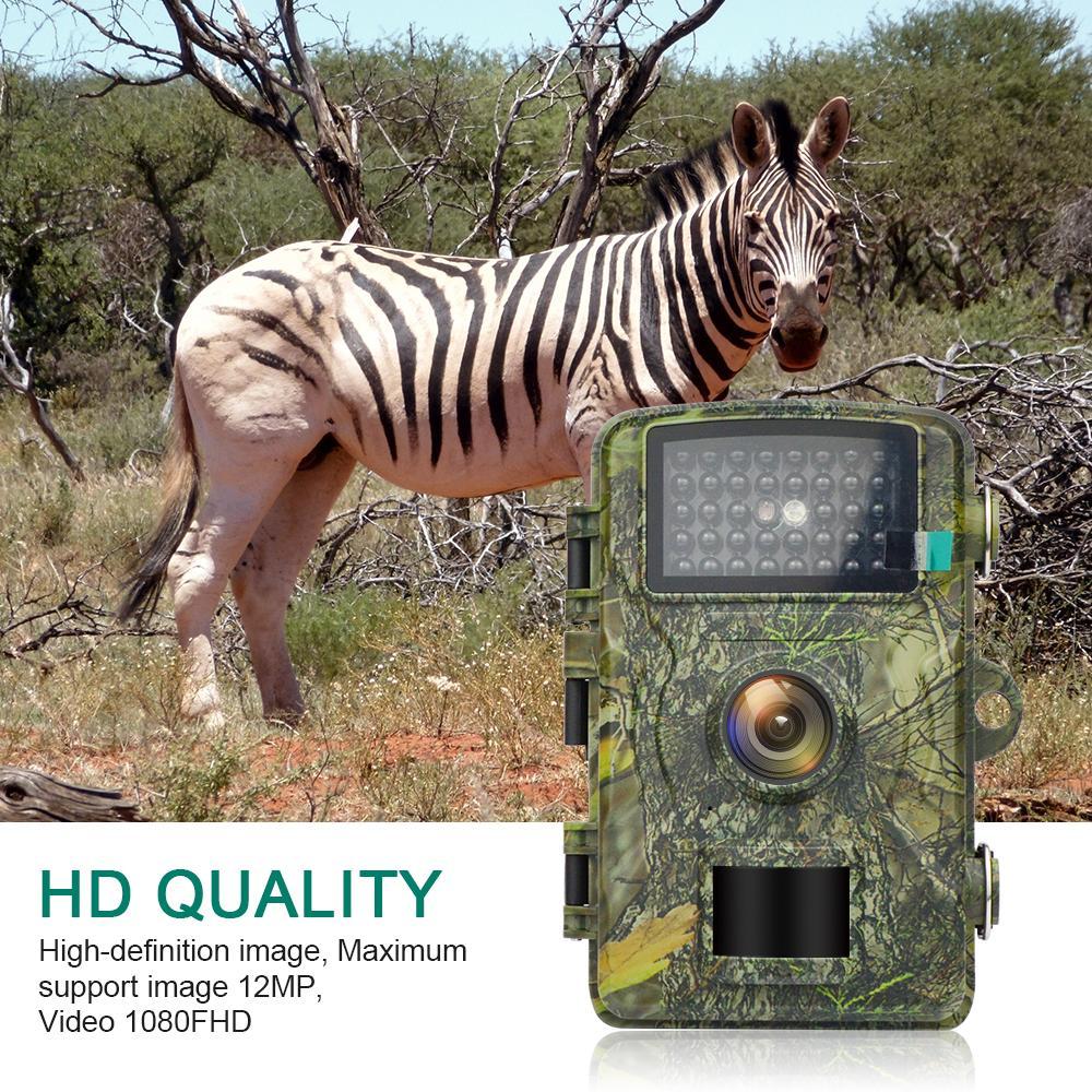 16MP Trail Camera, 0.8s Trigger Motion Activated Night Vision Game Camera, 720P IP66 Waterproof Hunting Camera for Outdoor Wildlife