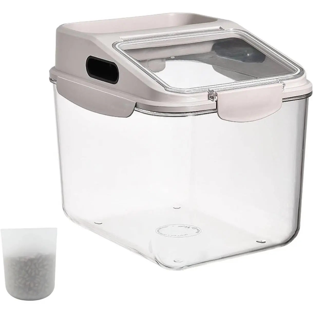 5.5LB Dog Food Storage Container, Airtight Pet Treat Bin Translucent Dry Food Grain Storage Barrels Sealed Bucket Moisture-Proof Plastic Cat Puppy Food Bin with Seal Locking Lid Keep Fresh