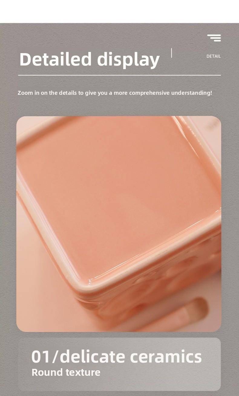 Light luxury style ceramic cheese storage jar, high aesthetic desktop storage container, stationery pen holder, cosmetics storage container