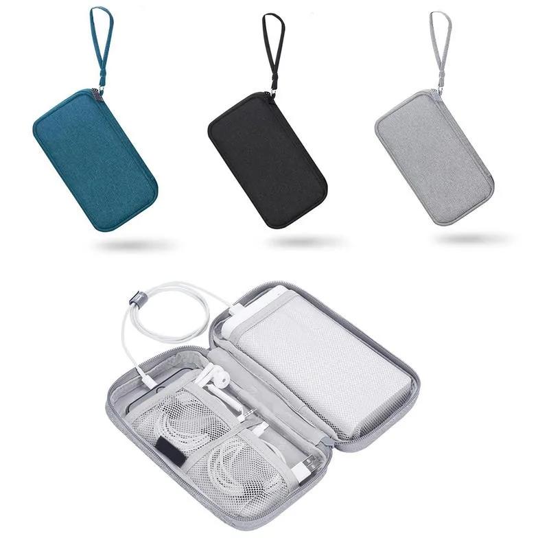 Travel Organizer Bag Cable Storage Pouch Carry Case Portable Waterproof Double Layers with random internal layout
