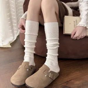 Women Plaid Mid-Calf Socks Fleece Lined Thermal Winter Stackable Leg Socks Ins Trend Slim Fit Calf Socks