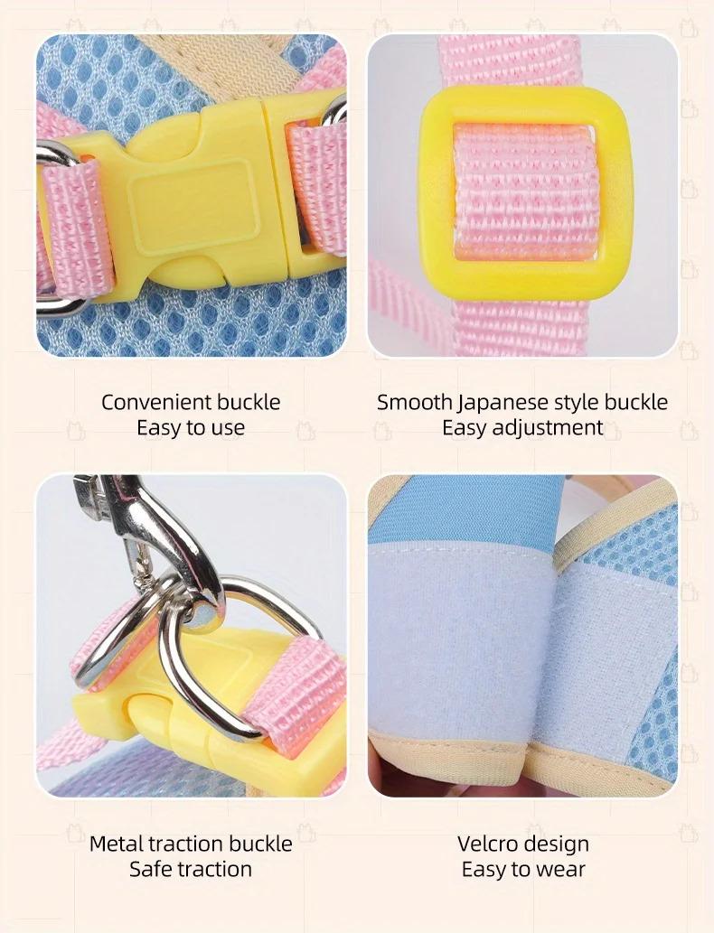 Cat Dog Harness and Leash Breathable Mesh Pet Chest Straps for Cats Puppy Walking Lead Ragdoll Chihuahua Vest Harness Bulldog