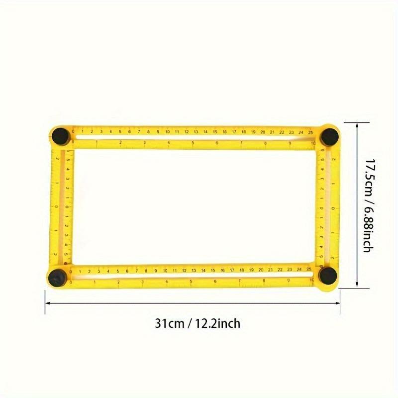 Multipurpose Folding Ruler, Portable Plastic Measuring Tool, Multifunctional Measuring Tool for Layout, Woodworking & Floor Installation