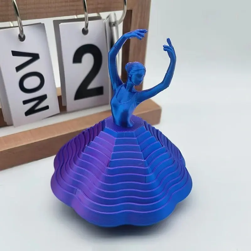 3D Printed Rotating Ballerina Decor Figure, Stress Relief Desk Accessory, Modern Office Decoration, Gift Idea for Teens Adults, 9cm X 9cm