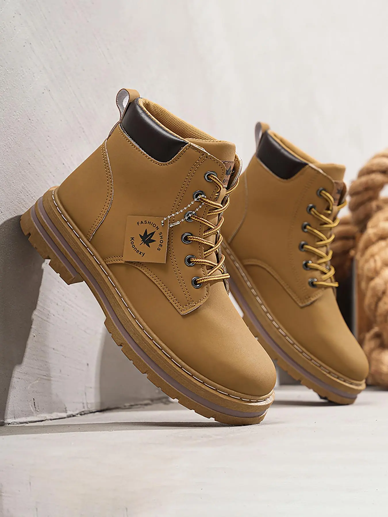 Men's Fashionable Lace Up Front High Top Boots, Casual Comfortable Ankle Boots for Daily Wear, Male All-match Trendy Shoes for Daily Wear, Footwear