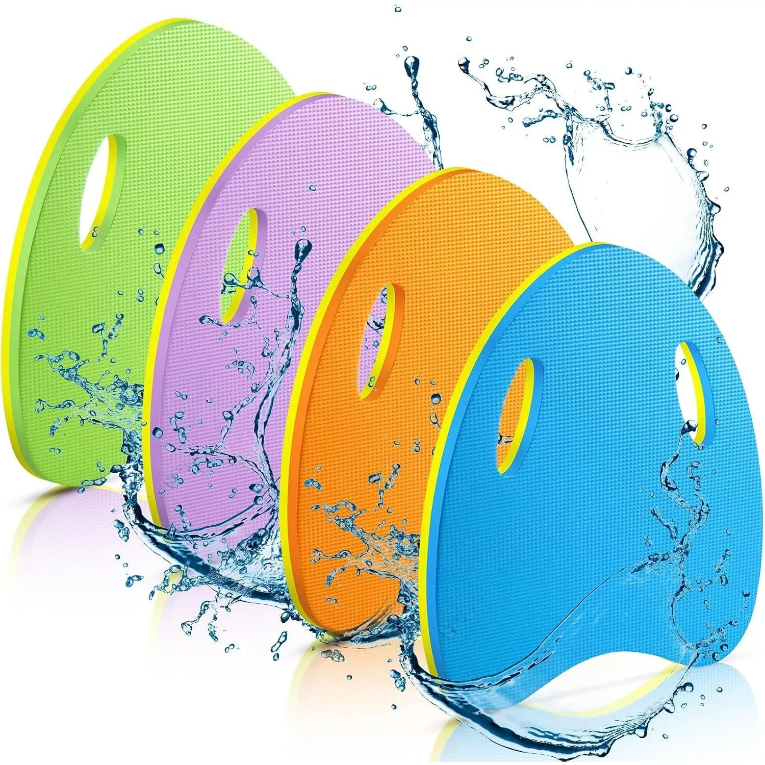 4 Pcs Swimming Kickboard for Kids Adults, EVA Foam Kick Board with Handrail Hole, Swimming Training Aid Float Equipment for Beginners, Summer Pool Exercise for Men Women