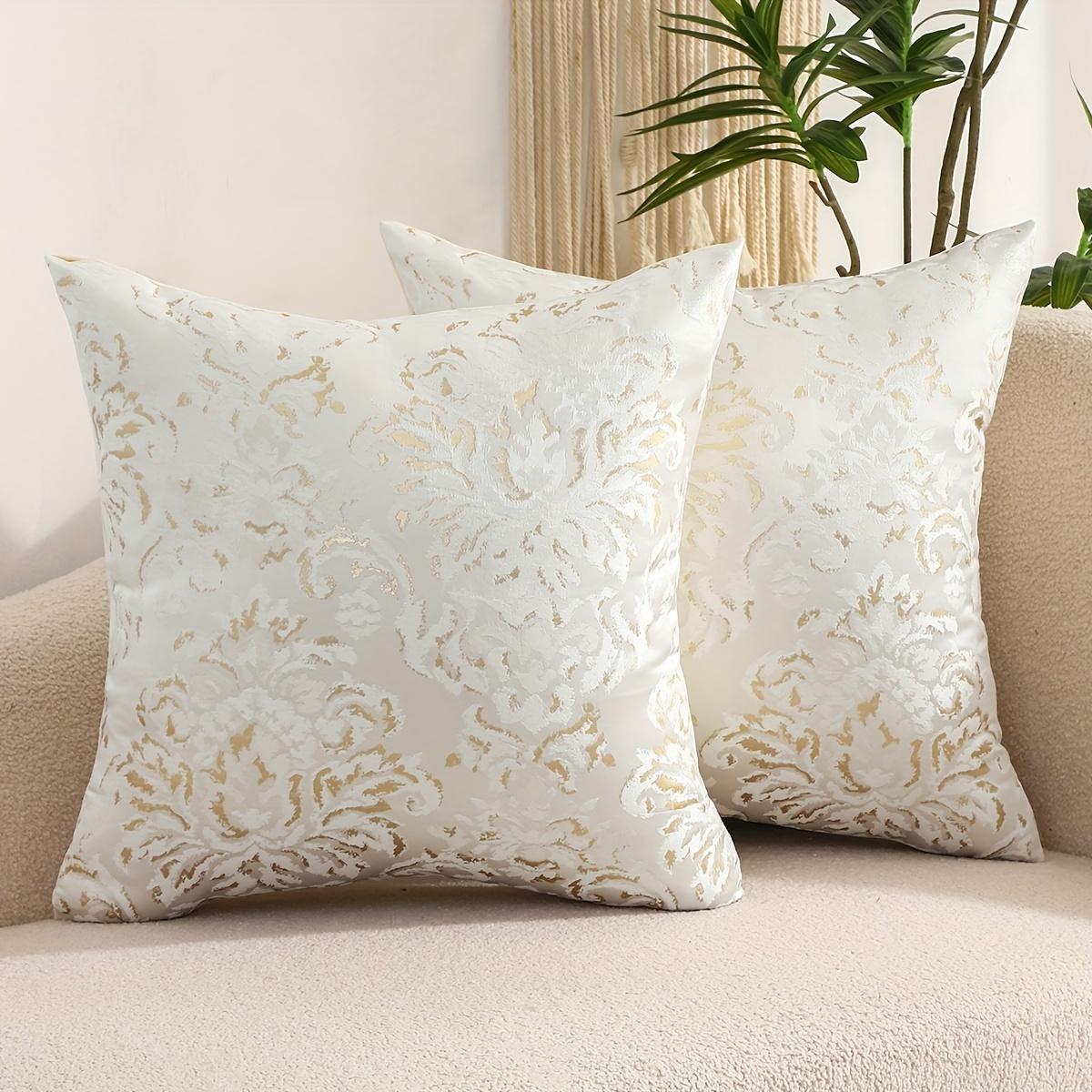 Geometric Pattern Cushion Cover, 2 Counts Elegant Solid Color Throw Pillow Cover, Household Decoration Supplies for Home Living Room Bedroom