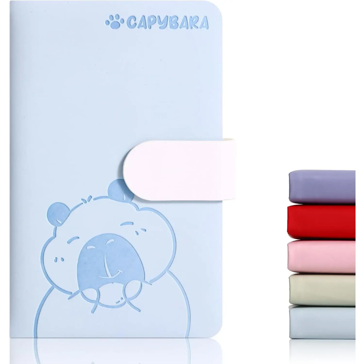 Capybara Blank Journal Notebook Small Pocket Leather Sketchbook | A6 Cartoon Unlined Journal Cute  200 Pages Notebook No Line with  Buckle for Drawing Writing Travel Work School