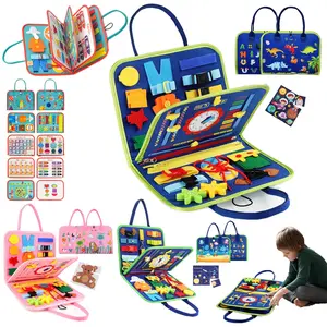 Montessori Toys Educational Felt Board, Busy Book Learning Toys for Toddlers, Toddler Toys, Toddler Busy Board, Develops Sensory and Motor Skills, Ideal for Travel, Perfect Gift for Kids