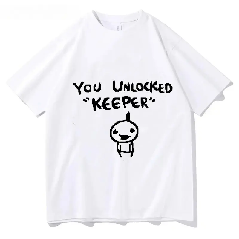 Hip Hop Binding of Isaac Print Tshirt Men Women You Unlocked Keeper T Shirt Tee Hip Hop T-shirt Tops Streetwear