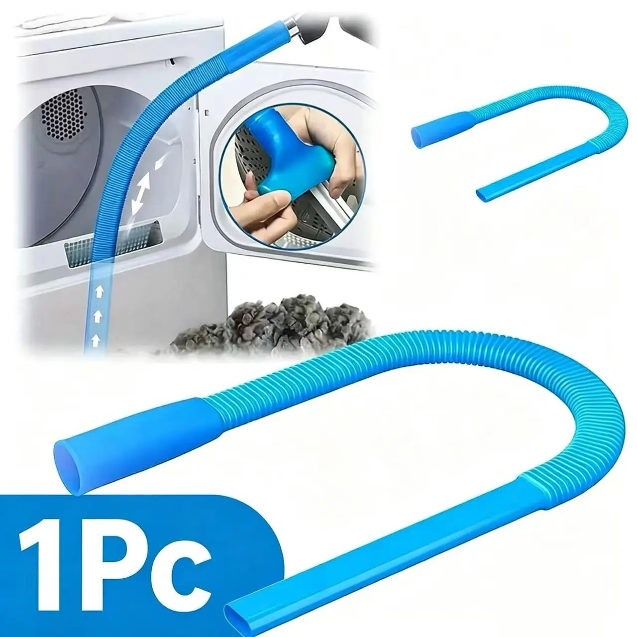 Dryer Vent Cleaner Kit, Dryer Lint Vacuum Attachment with Stretch Universal Connector, Dryer Vent Cleaning Tool, Blue, House Cleaning Gadgets