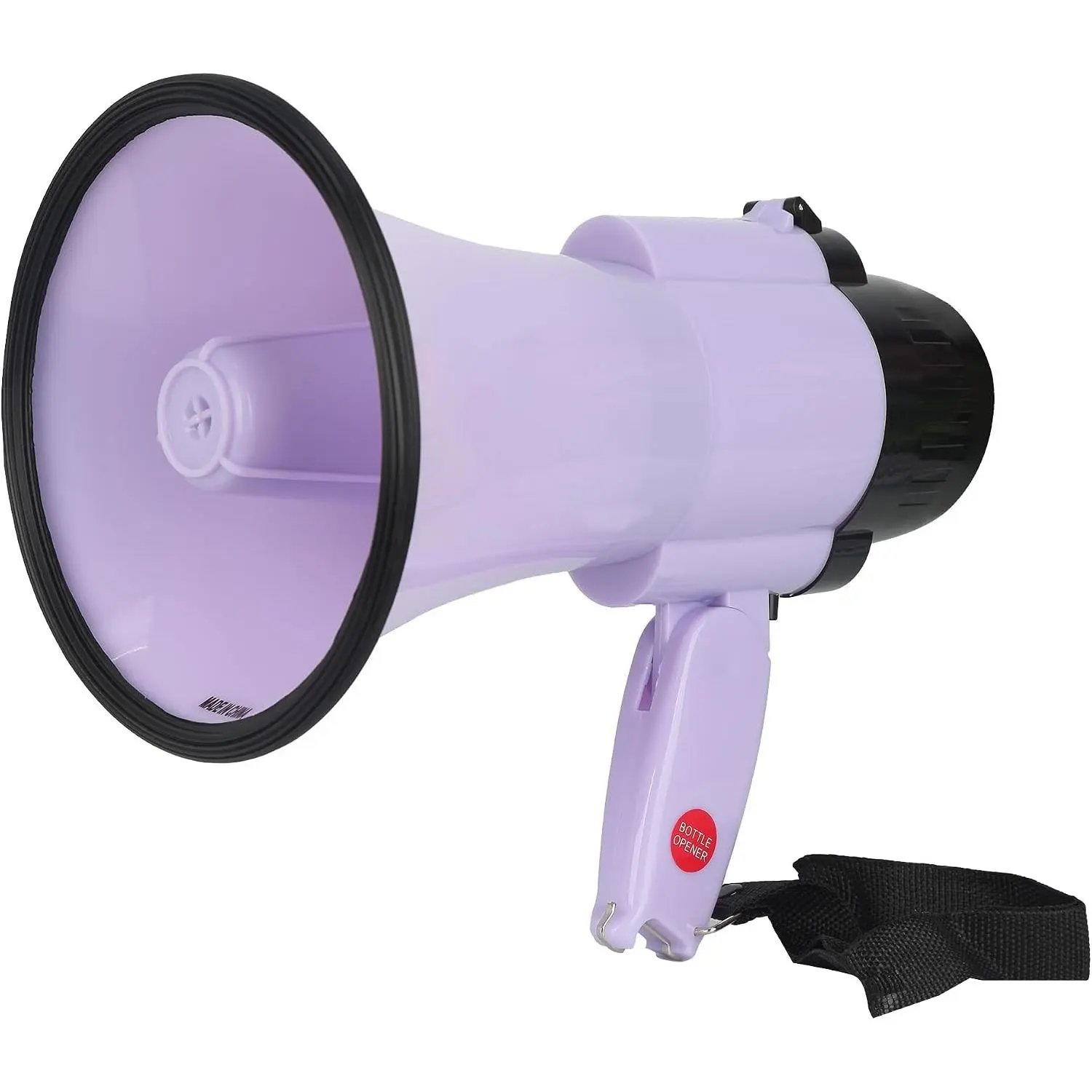 20W Portable Megaphone Bullhorn Speaker with Bottle Opener & Alarm Siren Projection Range Up to 600 Square Yards for Recording Outdoor Events and Crowd Management