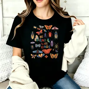 Be Kind To All Kinds Insect Bugs Vintage Tee 90s Graphic Tees Men's t Shirts Graphic Tee t Shirts Funny Graphic Tee Good Graphic Tees Men's Graphic Tees Streetwear Outfits Men Vacation Outfits Ov,super cool