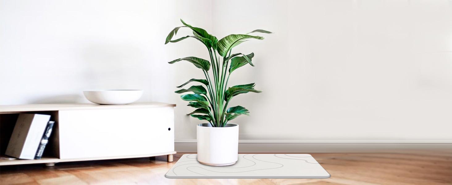 Bath Mat Diatomaceous Earth Shower Mat Non-Slip Super Absorbent Diatomite Stone Mats for Bathroom Floor Kitchen Counter Quick-Drying Easy to Clean