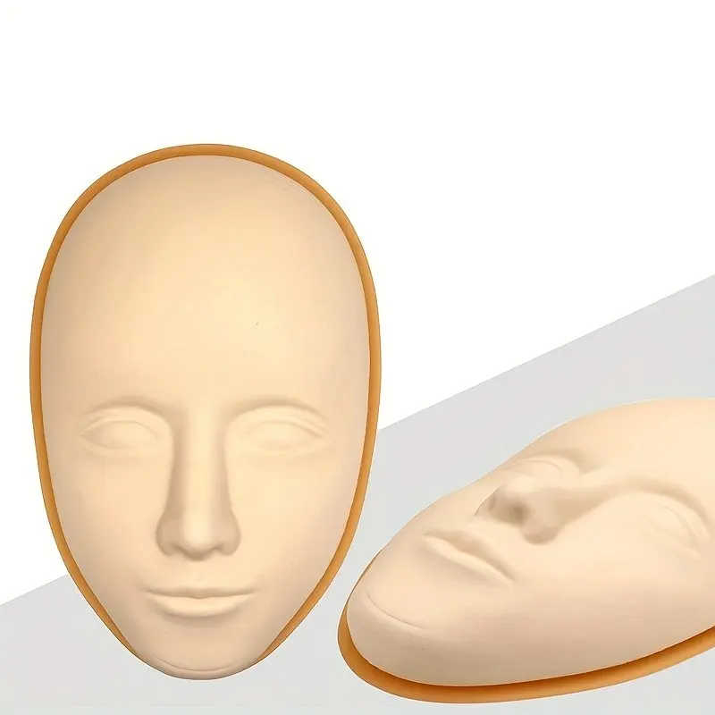 5D Facial Tattoo Training Head, Single Silicone Practice Mannequin for Permanent Makeup, Lip and Eyebrow Tattoo Practice, Realistic Skin Texture