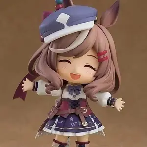 10cm Umamusume Mini Figure Set, Cute Anime Race Girl Statues w/ Base, Desktop Collectible for Fans - 6pcs