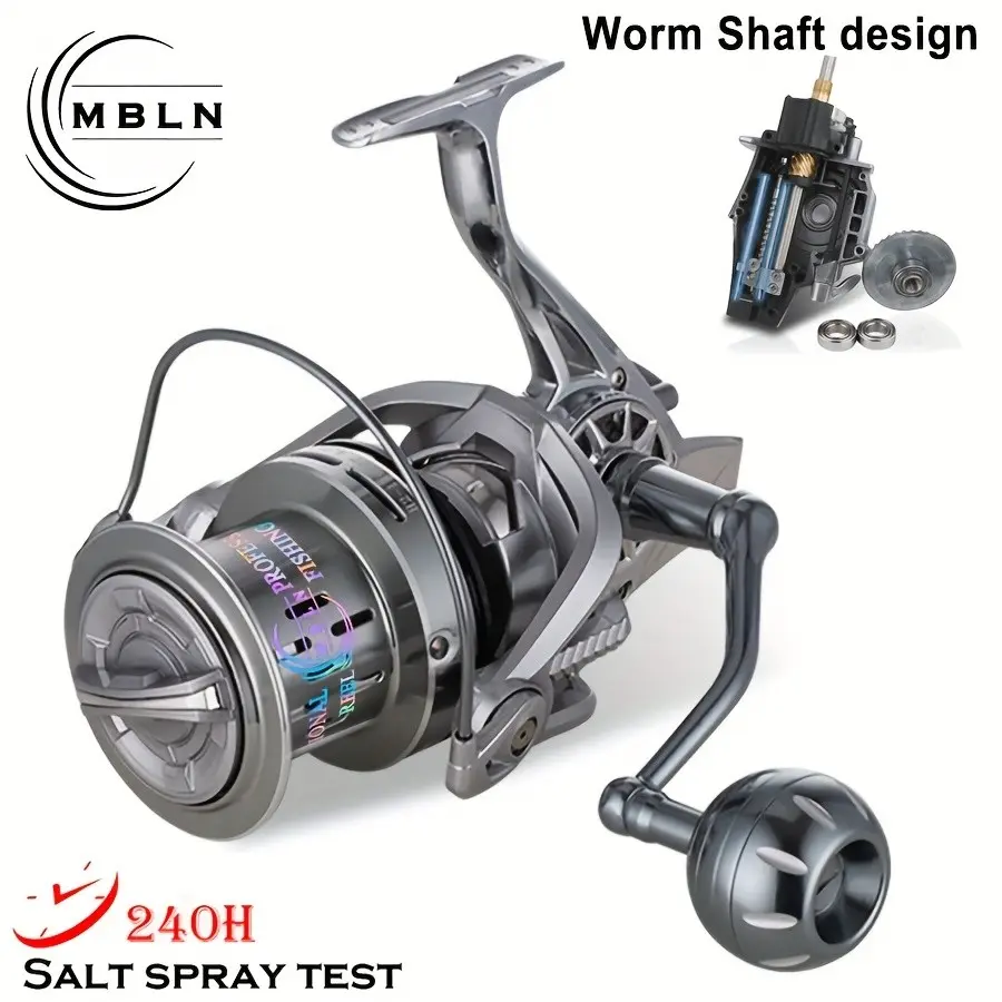 Mbln 90% All Metal Fishing Reel, 35kg Brake, Saltwater Trolling Reel, Spinning Reel for Beach Casting, Lure Fishing Reel